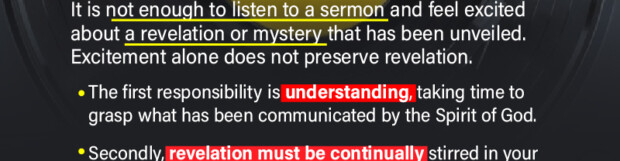 The Wisdom To Keep Revelation